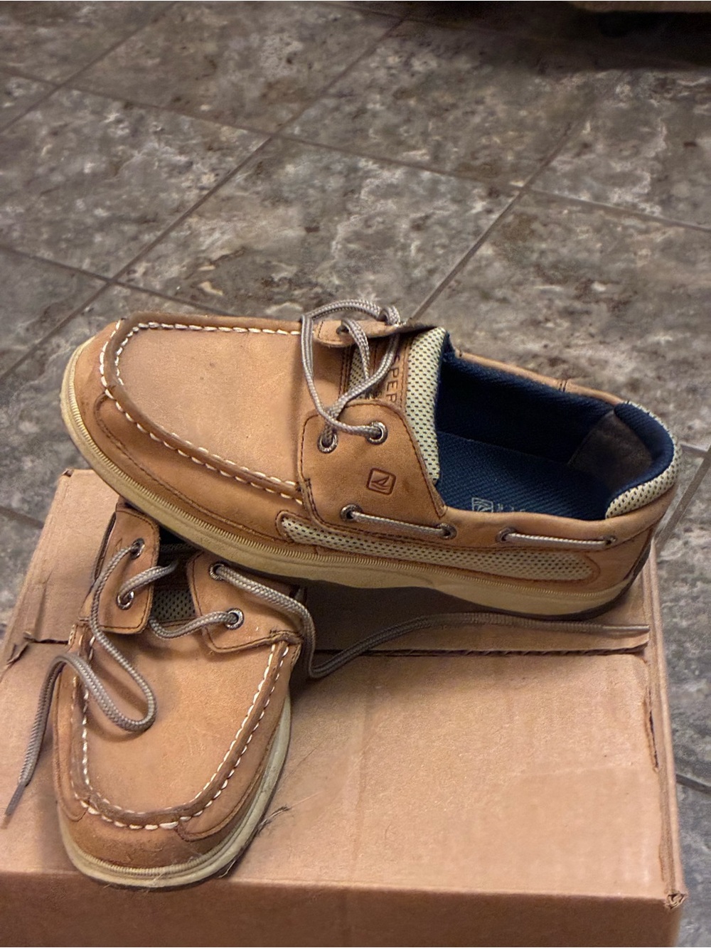 Boys Tan Moccasin Boat Shoes - Comfortable Leather lace ups